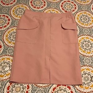 Pink Pencil Skirt Double Flap Pocket